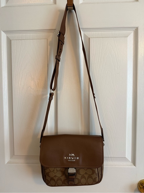 Coach Handbags - Coach Brown Signature and Leather Crossbody Bag